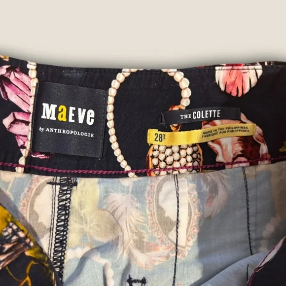 Anthropologie Maeve Colette Printed Pants Pearls - Picture 4 of 5